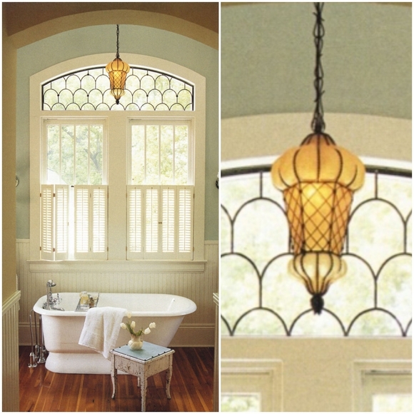 *SOLD* Pair Venetian Blown Glass Scavo Lanterns - Picture 2 of 15